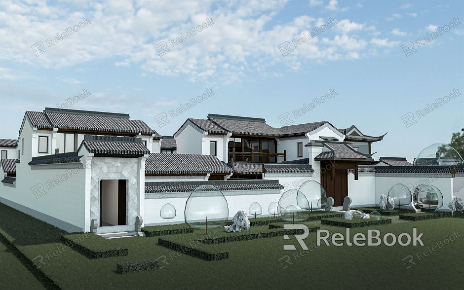 New Chinese Style Folk House Building Courtyard Ancient Building Villa Homestay Building Country Folk House model