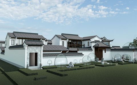 New Chinese Style Folk House Building Courtyard Ancient Building Villa Homestay Building Country Folk House 3d model