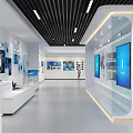 Modern Exhibition Hall Interior Design With Digital Screens And Display Areas