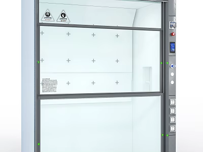 Laboratory Fume Hood With Glass Door Control Panel And Safety Features 3d model