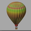 Colorful Hot Air Balloon Amusement Equipment with Yellow Green Orange Gradient and Red Basket