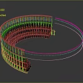 Ancient Roman Colosseum Architectural Model With Circular Arches And Layered Structure