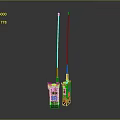 Two Weapon Grade Walkie Talkies With Long Antennas Yellow Brown On Gray Background