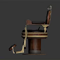 Vintage Massage Chair With Wooden Arms Black Cushion And Comfortable Footrest