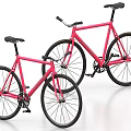 Two Modern Red Bicycles With Sleek Frame And Black Wheels Design