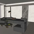 Modern Multiplayer Sofa Leather Sofa Living Room Sofa Office Sofa Modular Combination Sofa Tofu Block Sofa 3d model