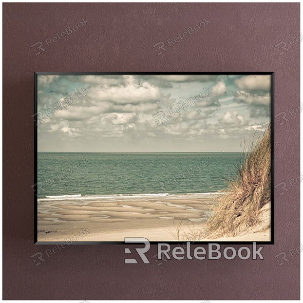 Modern Landscape Painting Brown Restaurant Ocean Ocean Decorative Painting model