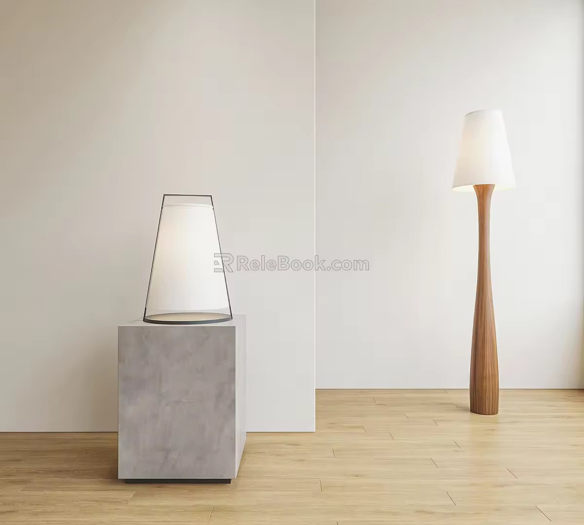 Modern lighting combination floor lamp table lamp 3d model