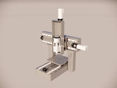 Industrial Precision Equipment For Automated Manufacturing With Robotic Arm And Guide Rails 3d model