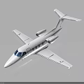 White Small Private Jet Showcasing Streamlined Design And Visible Windows On Dark Background 3d model