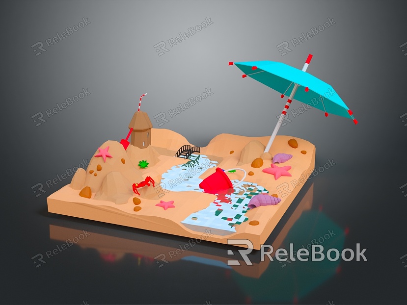 Seaside Holiday Beach Scene Sun Umbrella Beach Leisure Holiday Paradise Holiday Island Holiday Island Island model