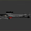 Modern Tactical Crossbow With Detailed Metallic Components Scope And Red Accents 3d model