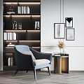Modern Single Sofa Coffee Table Combination 3d model