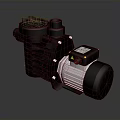 Black Industrial Pump With Electric Motor And Control Panel Unit 3d model