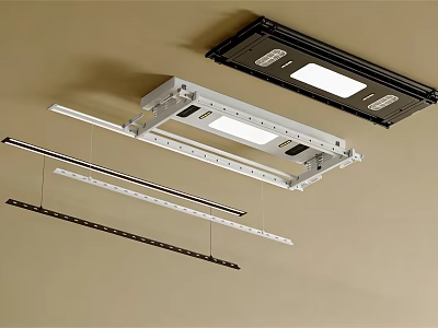 Modern LED Track Lighting Fixtures Ceiling Mounted Black Silver Adjustable Design 3d model