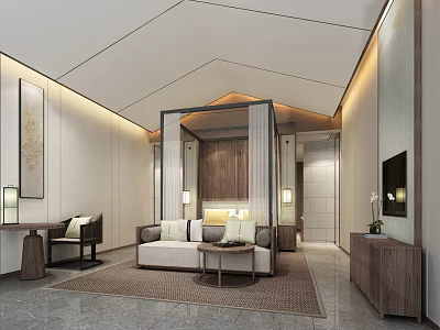 New Chinese Guest Room 3d model