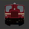Red Train Locomotive Model Featuring White Roof Yellow Stripe And Number 073184
