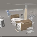 Advanced Medical Equipment Setup With Hospital Bed Monitor And Infusion Pump