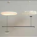 Modern Pendant Lights Design Featuring Round Cloud Shaped And Long Strip Styles With White Shades And Metal Frames