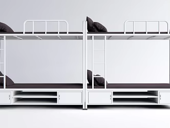 Modern Bed High and Low Bed Dormitory Bed Student Dormitory 3d model