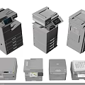 Smart Office Machines Featuring Various Multifunctional Laser And Compact Printers For Workspace Use 3d model