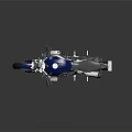 Classic Blue Motorcycle Design With Black Seat And Chrome Exhaust Pipe