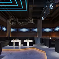 Modern Bar Interior Design With Stylish Lighting Fixtures And Comfortable Seating Areas