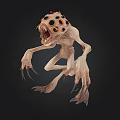 Scary Fantasy Monster With Many Eyes Sharp Teeth And Long Claws