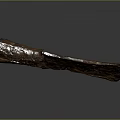 Ancient Rusted Iron Artifact With Long Curved Shape And Historical Rusty Surface 3d model