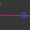 Warhammer Weapon With Orange Handle Purple Flame Sphere And Spiked Head