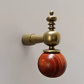 Wall Mounted Handle Crafted from Brass and Red Wood with Classic Design