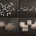 Modern Chandelier Interior Design With Various Geometric Shapes And Metal Frames