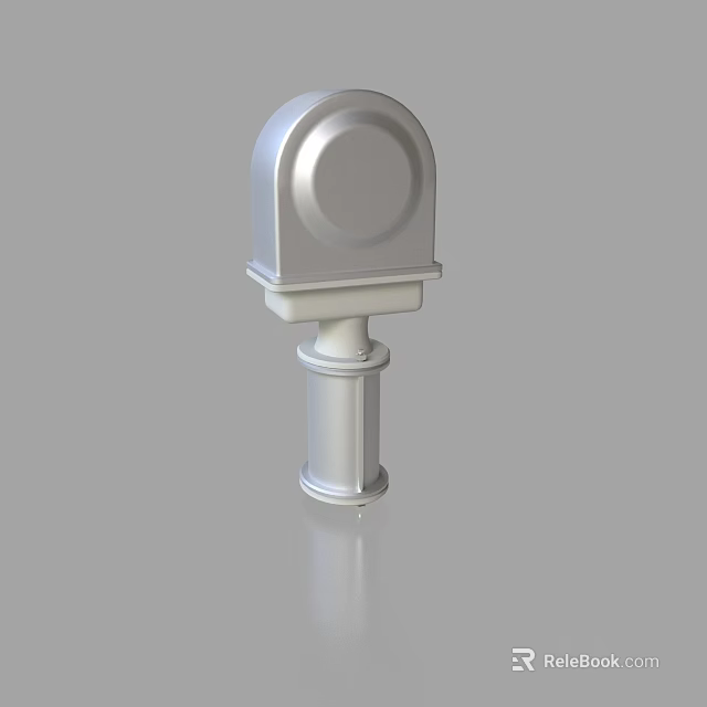 Silver Metal Pipe Fitting With Dome Top And Cylindrical Smooth Reflective Body 3d model 