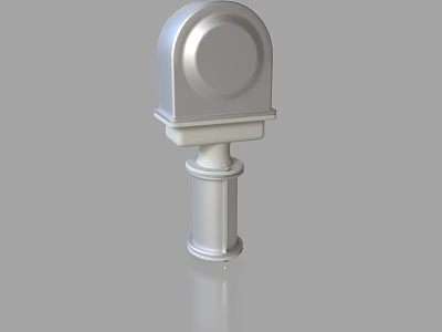 Silver Metal Pipe Fitting With Dome Top And Cylindrical Smooth Reflective Body 3d model