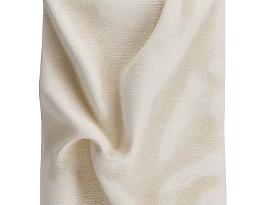 Soft Beige Fabric Wall Decor With Textured Woven Design And Curved Folds 3d model