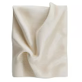 Soft Beige Fabric Wall Decor With Textured Woven Design And Curved Folds