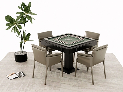 Modern Mahjong Table and Chair 3d model