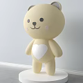 Adorable Yellow Bear Doll With White Ears Pink Cheeks And Heart On Chest
