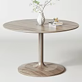 Elegant Modern Round Dining Tables With Unique Base Designs And Decorative Vase And Tableware 3d model