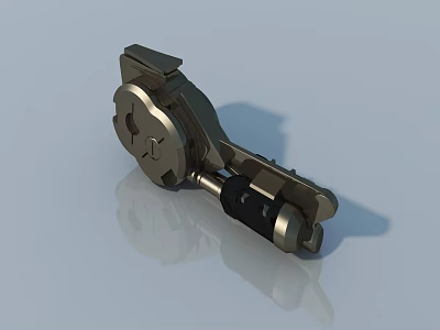 Smart Machine Precision Mechanical Lock Component With Key And Gear Structure 3d model