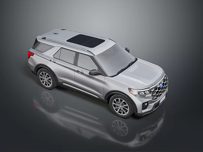 Silver Modern SUV Car Exterior Design With Sunroof Roof Rack And Alloy Wheels 3d model