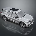 Silver Modern SUV Car Exterior Design With Sunroof Roof Rack And Alloy Wheels