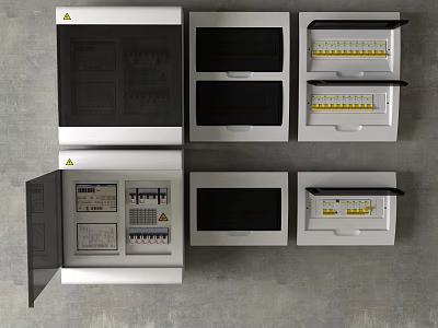 Modern meter main switch 3d model