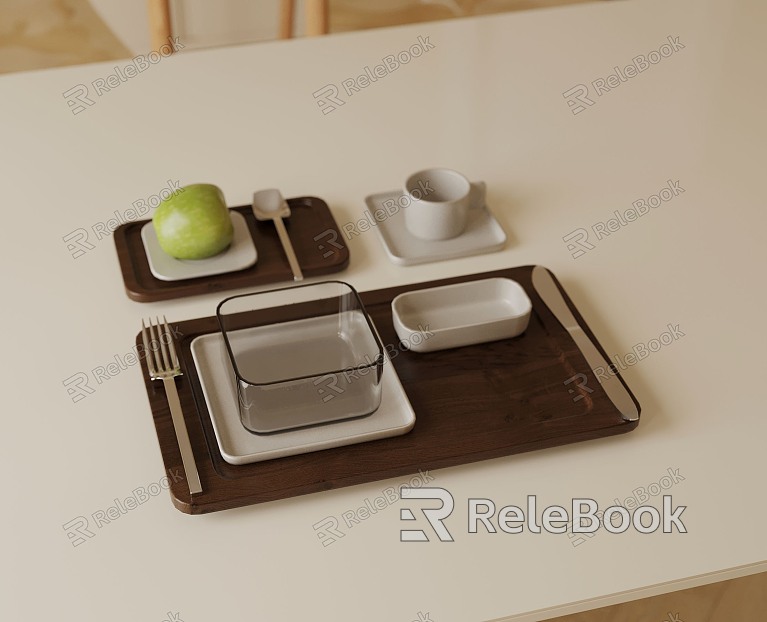 Modern western tableware knife and fork coffee cup model