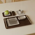 Modern western tableware knife and fork coffee cup 3d model