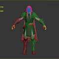 Game Movie Character With Blonde Hair Armored Outfit Black Red Spiked Shoulders And Red Cape
