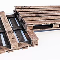 Rustic Stone Wood Pallets With Natural Texture And Solid Wooden Construction 3d model
