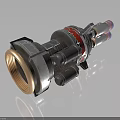 Industrial Mechanical Component Featuring Metallic Structure Red Accents Pipes And Connectors