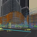 Modern Commercial Complex with Glass Facade High Rise Buildings and Urban Pedestrian Activity