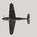 Vintage Fighter Aircraft With Propeller Cross Insignia And Yellow Gray Paint